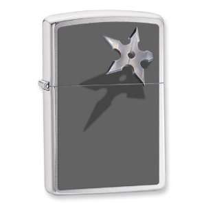  Zippo Throwing Star Brushed Chrome Lighter: Jewelry