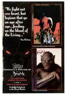 1992 Stokers Dracula Topps Trading Card Store Promo MT  