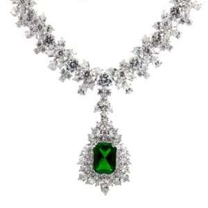  Night at the Oscars 20 Carat Fashion CZ Emerald Necklace 