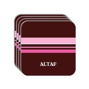 Personal Name Gift   ALTAF Set of 4 Mini Mousepad Coasters (pink 