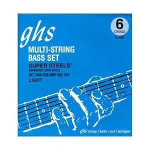  GHS 6LSTB Light Super Steels Electric Bass 6 String Set 