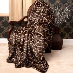  Faux Fur Throw Blanket 58 x 60   Giraffe   TR: Home 