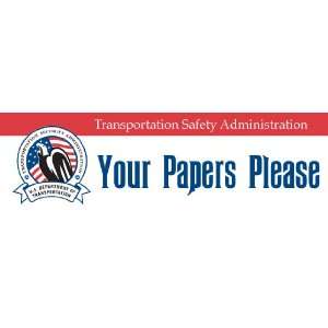   Transportation Safety Administration Police State bumper sticker decal