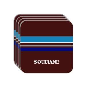 Personal Name Gift   SOUFIANE Set of 4 Mini Mousepad Coasters (blue 