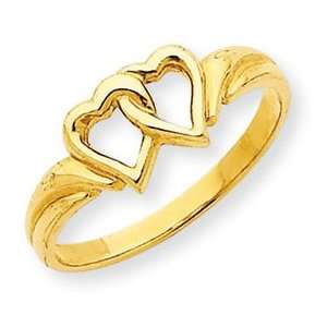  14kt Yellow Gold Joined Hearts Ring: Jewelry