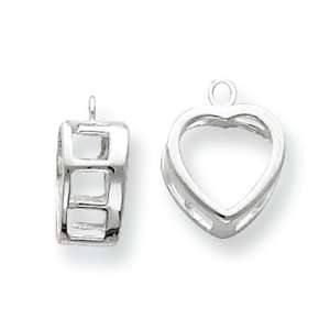  Sterling Silver Heart Back Set 10.0mm Earring Setting 