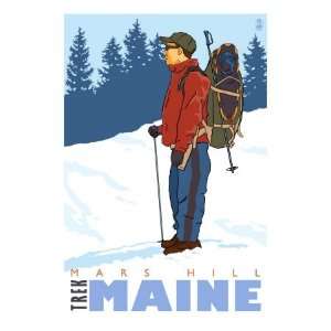  Snow Hiker, Mars Hill, Maine Giclee Poster Print