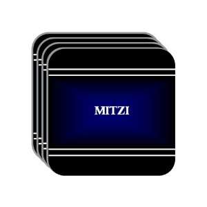 Personal Name Gift   MITZI Set of 4 Mini Mousepad Coasters (black 