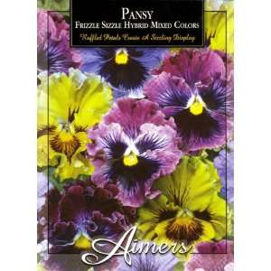  Aimers 3254 Pansy Frizzle Sizzle Hybrid Mix * Seed Packet 