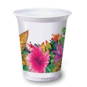  Caribbean Floral 16oz Plastic Cups