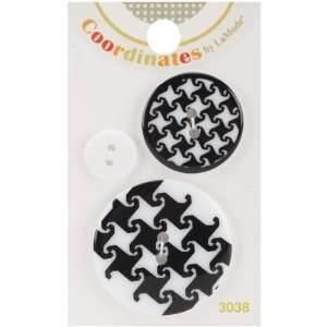  Coordinates Buttons  Hounds Tooth 3/Pkg   642980 Patio 