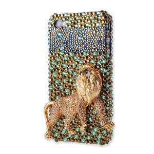  Golden Lion Swarovski Crystal iPhone 4 and 4S Case: Cell 