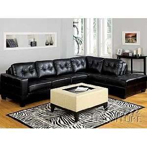   Acme Furniture Black Bonded Leather Match Sofa 05210: Home & Kitchen