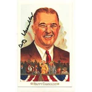 Happy Chandler Hof Hand Signed Postcard ~ Auto Psa   MLB Cut 