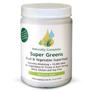 Organic Super Greens (Delicious Apple Flavor) Certified Organic Fruit 