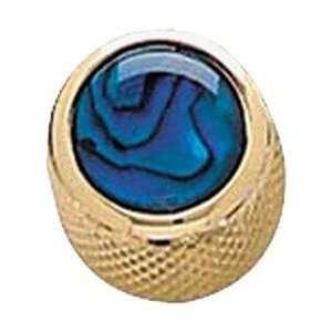  Q Parts Shell Dome Knob Single Gold Blue Abalone Musical 