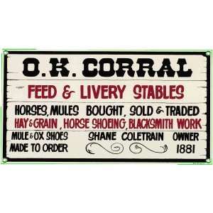  Ande Rooney OK Corral Metal Sign: Kitchen & Dining