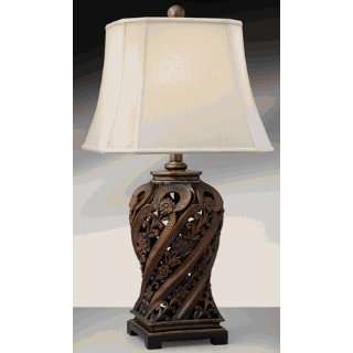  Complements 10307SCSC Walnut Resin Arabesque Table Lamp 