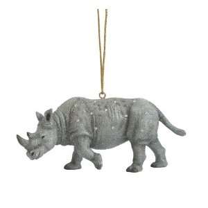    December Diamonds Christmas ornament white rhino: Home & Kitchen