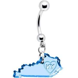  Light Blue State of Kentucky Belly Ring: Jewelry