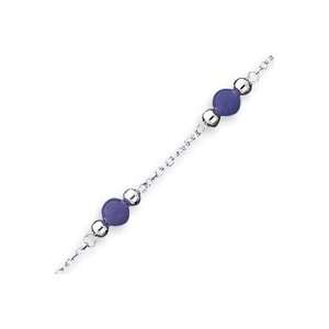   Inch Polished Lavender Jade Anklet   9 Inch: West Coast Jewelry