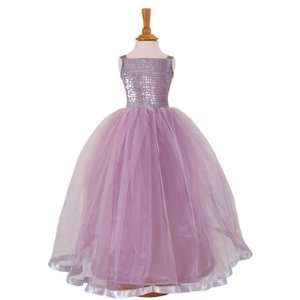 Girls fancy dress or ballgown in lilac with sequinned bodice   Age 7 8