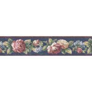   Floral Wall Border, 5.125 Inch by 180 Inch, Blue