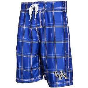  Kentucky Wildcats Royal Blue Plaid Slugger Boardshort 