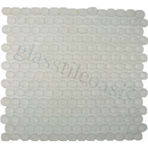   White Mini Pebbles Frosted Glass Tile   14310: Home Improvement