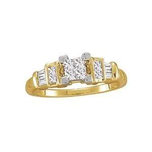  14kt. Gold, 1/2 ct. tw. Diamond Centerpiece Ring (Size 6.5 