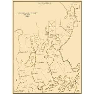    CUMBERLAND COUNTY MAINE (ME) LANDOWNER MAP 1771: Home & Kitchen