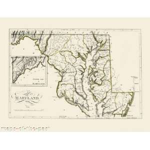   : STATE OF MARYLAND (MD/ANNAPOLIS) BY CAREY MAP 1814: Home & Kitchen