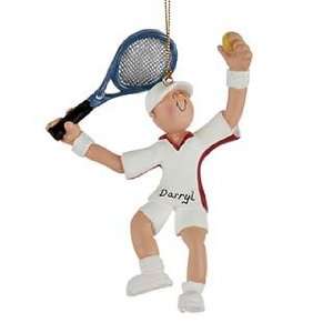  Personalized Tennis Player   Boy Christmas Ornament