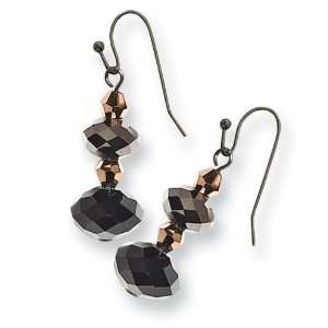    plated Dark Brown Crystal Bead Drop Earrings: 1928 Boutique: Jewelry