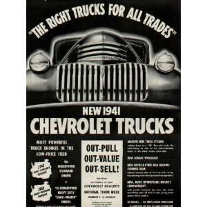   1941 CHEVROLET TRUCKS.  1941 Chevrolet Truck Ad, A5491. 19401202