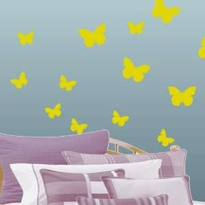  Yellow Butterfly Wall Decals: Home & Kitchen