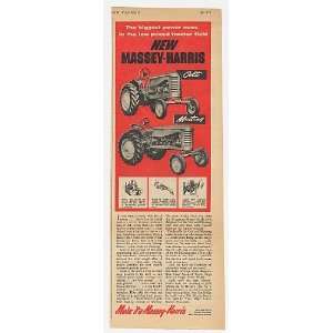  1952 Massey Harris Colt & Mustang Tractors Print Ad (21066 