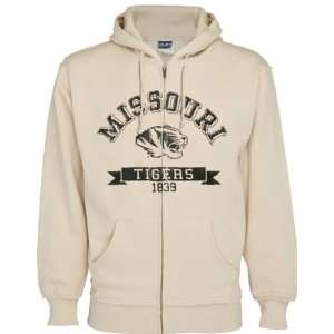 Missouri Tigers Ecru Apex Full Zip Hooded Sweatshirt:  