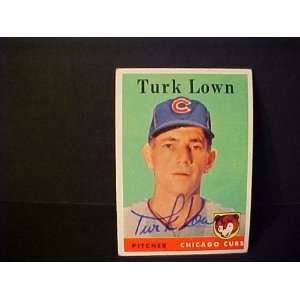  Turk Lown Chicago Cubs #261 1958 Topps Autographed 