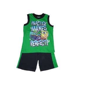   Spongebob Square Pants Boys Tank Top Shorts Set (8, Blue/Green): Baby