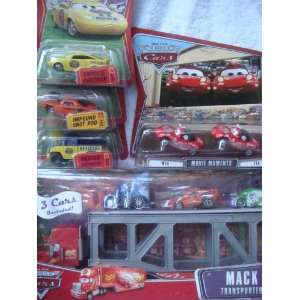 Disney Pixar Cars Lot Mack Hauler WIth Dj, Snot Rod, Wingo, Dexter 