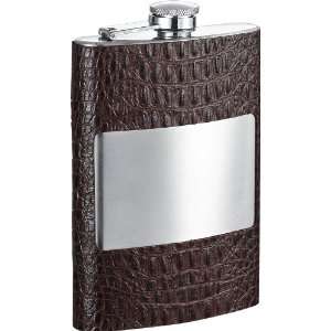   Thomas Handcrafted Dark Brown Leather 8oz Hip Flask: Kitchen & Dining