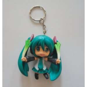 3 Vocaloids Hatsune Miku Rubber Mascot Key Chain Ring 