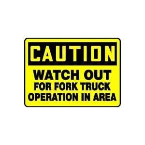   FORK TRUCK OPERATION AREA Sign   10 x 14 Plastic: Home Improvement