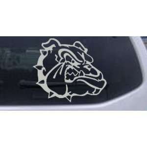 Bulldog (growl) Car Window Wall Laptop Decal Sticker    Silver 12in X 