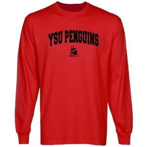 Youngstown State Penguins Red Logo Arch Long Sleeve T shirt:  
