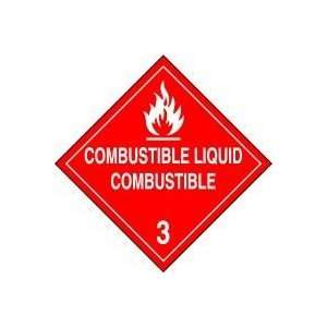 DOT Placards COMBUSTIBLE LIQUID / COMBUSTIBLE(W/GRAPHIC) 10 3/4 x 10 