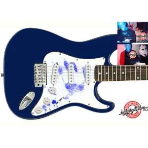  The Blue Man Group Autographed Signed Guitar & Proof 