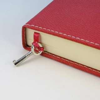Locked Diary View Hand Dyed Leather and Your Key on a Satin Ribbon.