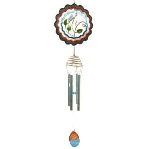  34 inch 3D Metal Blue And Orange Butterfly Wind Chime 